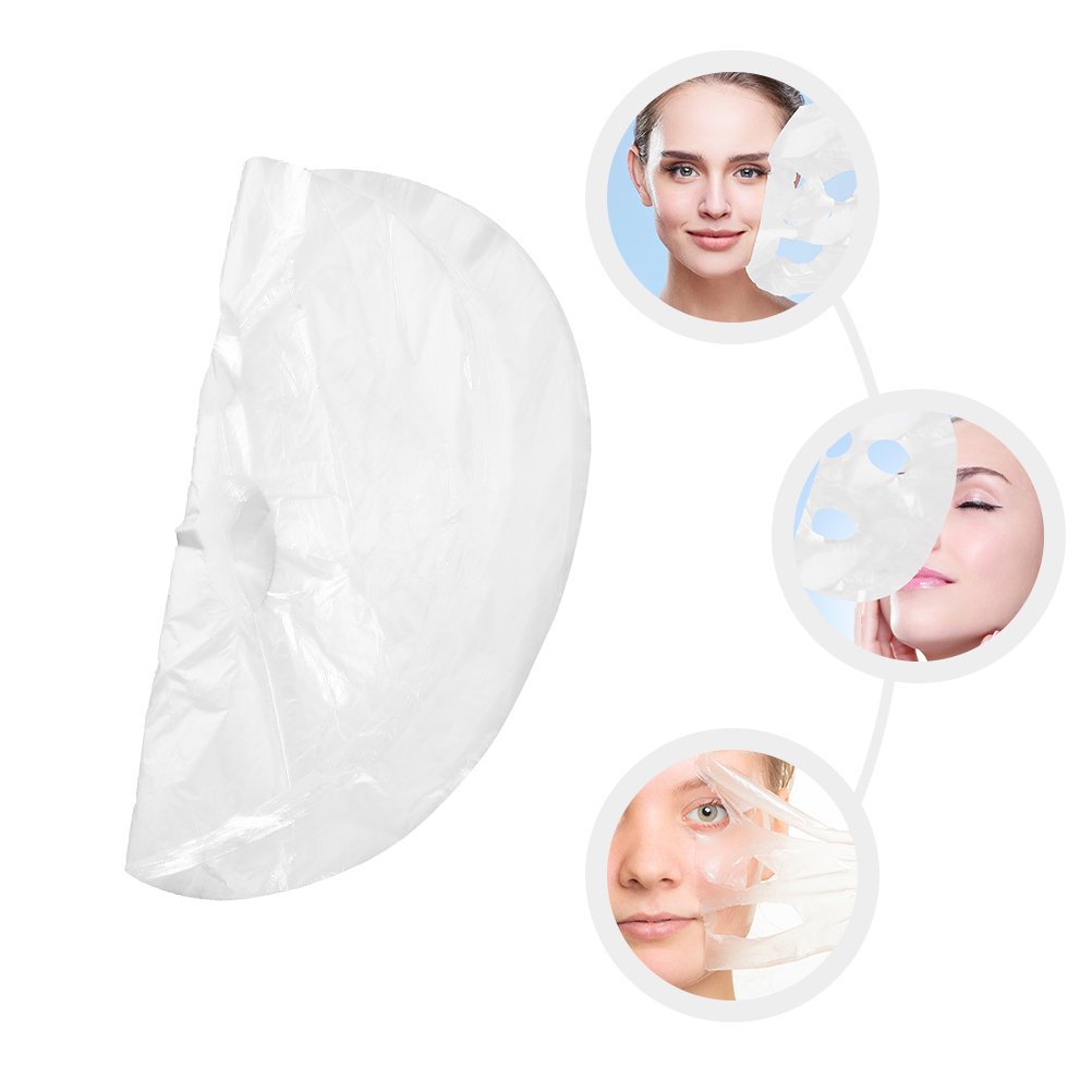 Ofspeizc 200 Sheets Facial Plastic Mask Disposable Facial Sheet Mask Transparent Face Masks Skincare Preservative Facial Paper Sheet DIY Clear Paper Facial