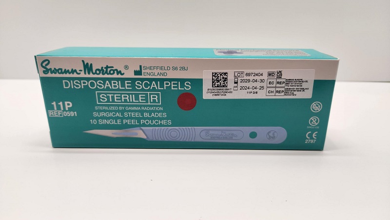 Disposable - Safety Scalpel (Retracting Guard) - Size 11P - Sterile 10/box - Image 2